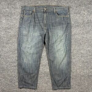 Levi's 569 Mens Relaxed Straight Jeans 42x30 Blue Denim Faded Casual Classic